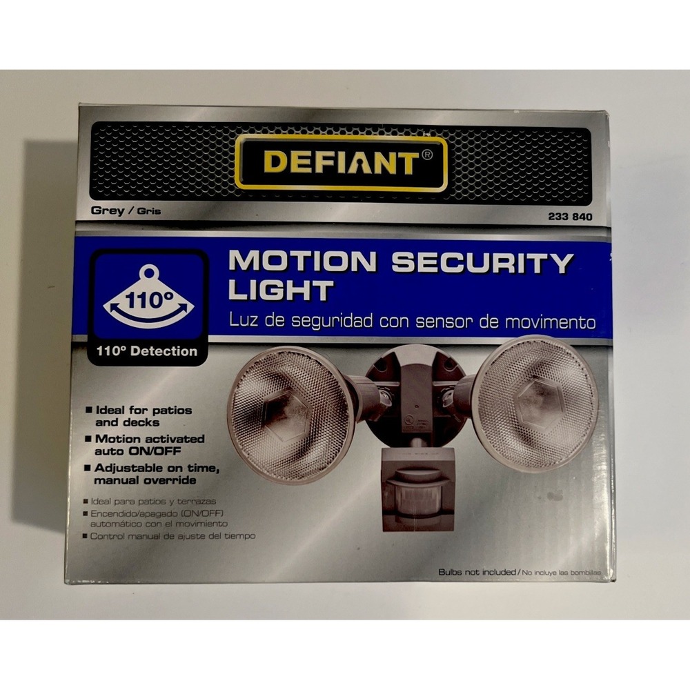 Defiant Wired 110 Degree Detection Outdoor Grey Motion Activated Security Light